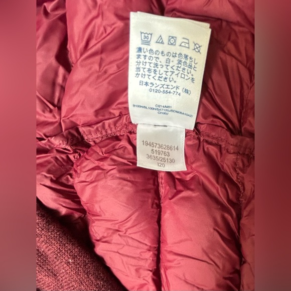 Lands' End Maroon Down Sweater Jacket Women's Size 2X - Picture 7 of 12